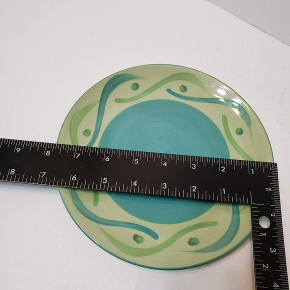 Gail Pittman Provence Salad Plates, Green Blue Abstract Swirl, Set of 3, Souther - Picture 4 of 4